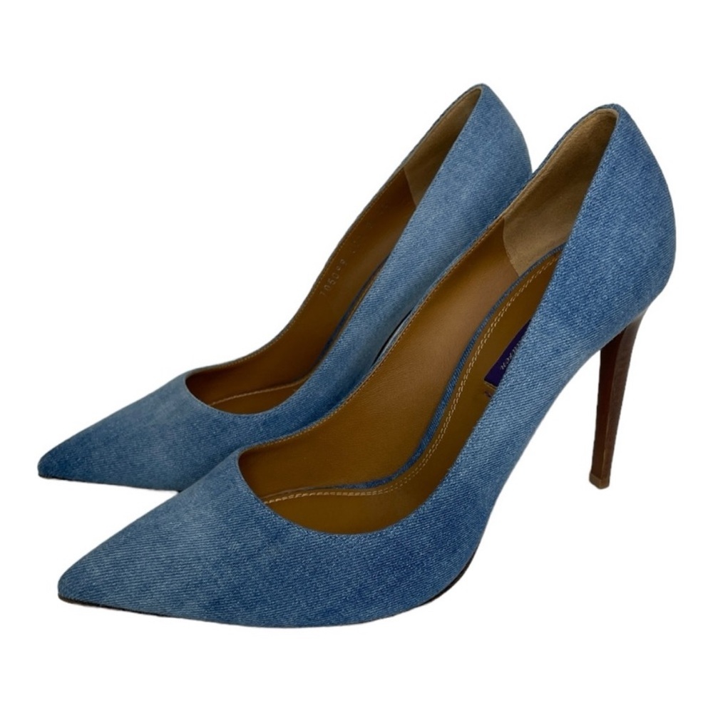 Ralph Lauren Purple Collection Blue Denim Pumps Sz 41B